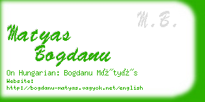 matyas bogdanu business card